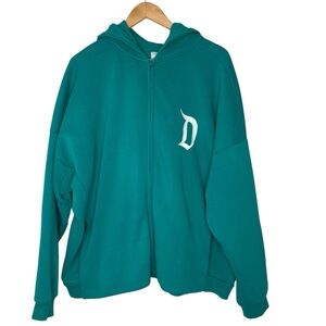 Disney Parks Embroidered Disneyland Original Teal Zip Up Hoodie Size XL Unisex